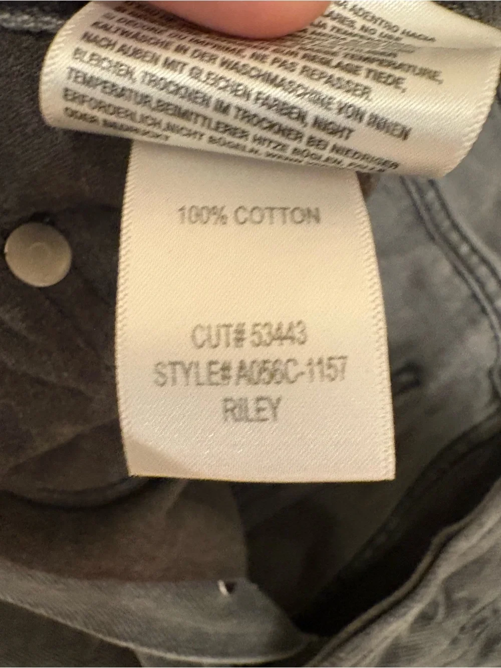 Agolde Riley High Rise Straight Leg Jeans Inkwell Gray 100% Cotton Size 29